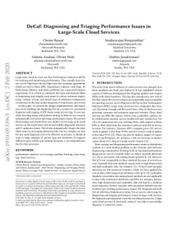 DeCaf: Diagnosing and Triaging Performance Issues in Large-Scale Cloud
  Services