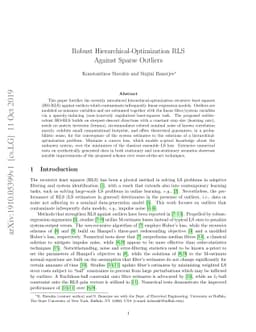 Robust Hierarchical-Optimization RLS Against Sparse Outliers