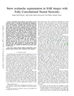 Snow avalanche segmentation in SAR images with Fully Convolutional
  Neural Networks