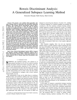 Roweis Discriminant Analysis: A Generalized Subspace Learning Method