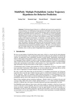 MultiPath: Multiple Probabilistic Anchor Trajectory Hypotheses for
  Behavior Prediction