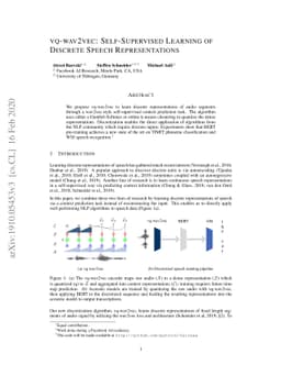 vq-wav2vec: Self-Supervised Learning of Discrete Speech Representations