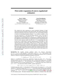 First order expansion of convex regularized estimators