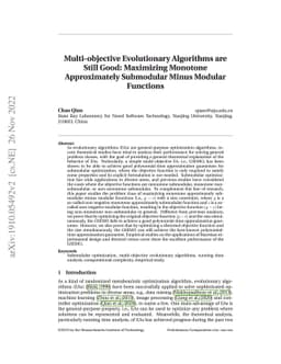 Multi-objective Evolutionary Algorithms are Still Good: Maximizing
  Monotone Approximately Submodular Minus Modular Functions