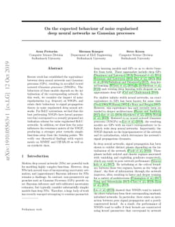 On the expected behaviour of noise regularised deep neural networks as
  Gaussian processes