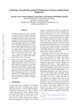 SmokEng: Towards Fine-grained Classification of Tobacco-related Social
  Media Text