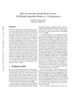 What You See May Not Be What You Get: UCB Bandit Algorithms Robust to
  ε-Contamination