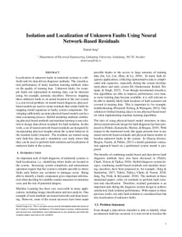 Isolation and Localization of Unknown Faults Using Neural Network-Based
  Residuals