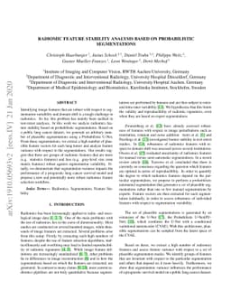 Radiomic Feature Stability Analysis based on Probabilistic Segmentations
