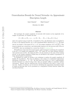 Generalization Bounds for Neural Networks via Approximate Description
  Length