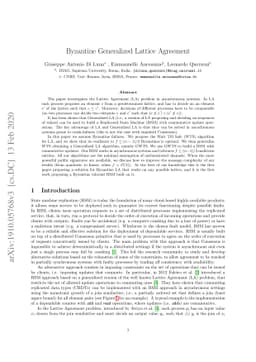 Byzantine Generalized Lattice Agreement