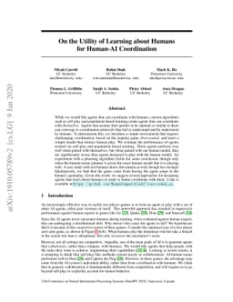 On the Utility of Learning about Humans for Human-AI Coordination