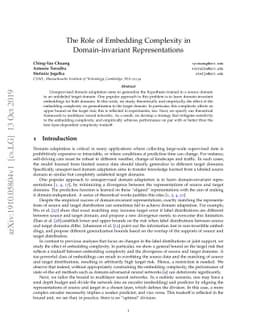 The Role of Embedding Complexity in Domain-invariant Representations