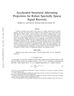 Accelerated Structured Alternating Projections for Robust Spectrally
  Sparse Signal Recovery