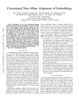 Constrained Non-Affine Alignment of Embeddings