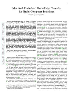 Manifold Embedded Knowledge Transfer for Brain-Computer Interfaces