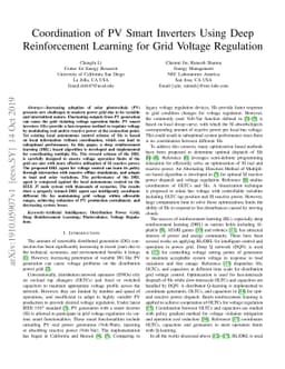 Coordination of PV Smart Inverters Using Deep Reinforcement Learning for
  Grid Voltage Regulation