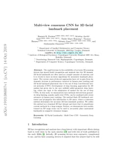 Multi-view consensus CNN for 3D facial landmark placement