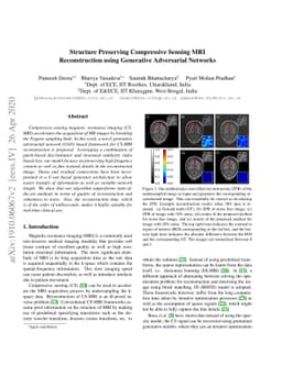 Structure Preserving Compressive Sensing MRI Reconstruction using
  Generative Adversarial Networks