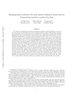 Sampling-based sublinear low-rank matrix arithmetic framework for
  dequantizing quantum machine learning