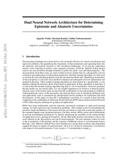 Dual Neural Network Architecture for Determining Epistemic and Aleatoric
  Uncertainties