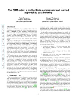 The PGM-index: a multicriteria, compressed and learned approach to data
  indexing