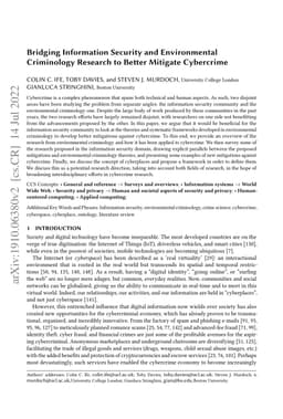 Bridging Information Security and Environmental Criminology Research to
  Better Mitigate Cybercrime
