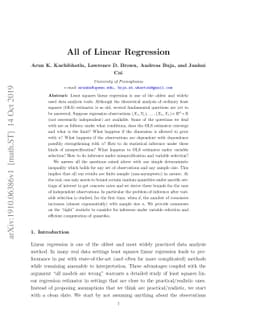 All of Linear Regression