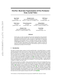 FireNet: Real-time Segmentation of Fire Perimeter from Aerial Video