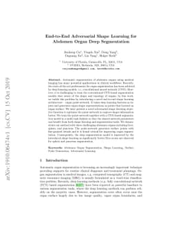 End-to-End Adversarial Shape Learning for Abdomen Organ Deep
  Segmentation