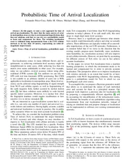 Probabilistic Time of Arrival Localization