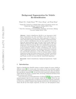 Background Segmentation for Vehicle Re-Identification