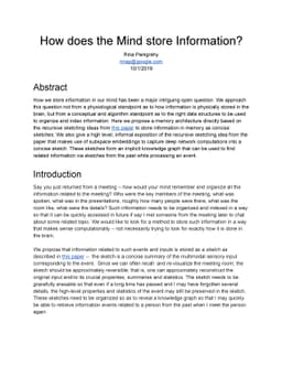 How does the Mind store Information?
