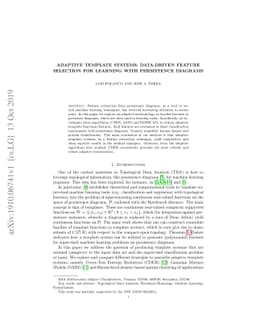 Adaptive template systems: Data-driven feature selection for learning
  with persistence diagrams