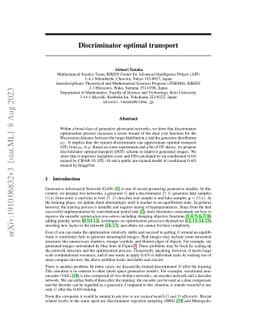 Discriminator optimal transport
