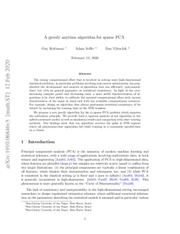 A greedy anytime algorithm for sparse PCA