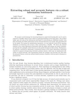 Extracting robust and accurate features via a robust information
  bottleneck