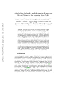 Jointly Discriminative and Generative Recurrent Neural Networks for
  Learning from fMRI