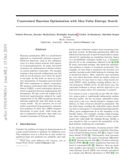 Constrained Bayesian Optimization with Max-Value Entropy Search