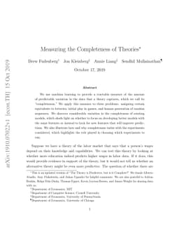 Measuring the Completeness of Theories
