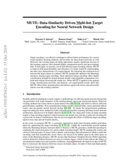 MUTE: Data-Similarity Driven Multi-hot Target Encoding for Neural
  Network Design