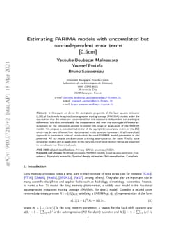 Estimating FARIMA models with uncorrelated but non-independent error
  terms