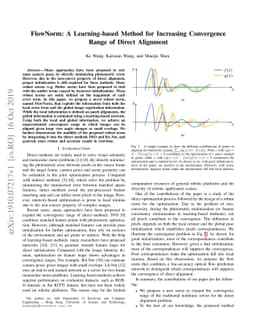 FlowNorm: A Learning-based Method for Increasing Convergence Range of
  Direct Alignment
