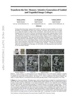 Transform the Set: Memory Attentive Generation of Guided and Unguided
  Image Collages