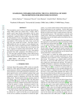 Lead2Gold: Towards exploiting the full potential of noisy transcriptions
  for speech recognition