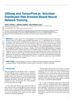 JSDoop and TensorFlow.js: Volunteer Distributed Web Browser-Based Neural
  Network Training