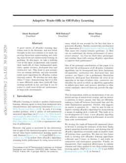 Adaptive Trade-Offs in Off-Policy Learning