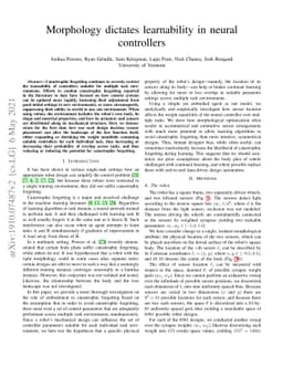 Embodiment dictates learnability in neural controllers