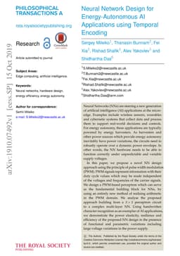 Neural Network Design for Energy-Autonomous AI Applications using
  Temporal Encoding