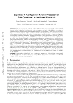 Sapphire: A Configurable Crypto-Processor for Post-Quantum Lattice-based
  Protocols